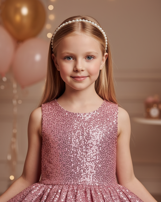 Rosa Glitzer Kleid Maedchen - Ansicht 4