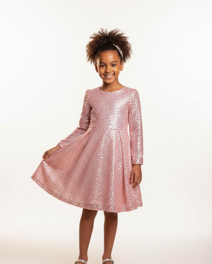 Rosa Pailletten Kleid One Shoulder - Ansicht 5