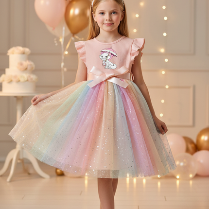 Rosa Prinzessin Kleid Maedchen Tuell - Ansicht 1