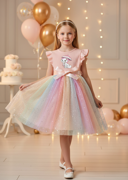 Rosa Prinzessin Kleid Maedchen Tuell - Ansicht 1