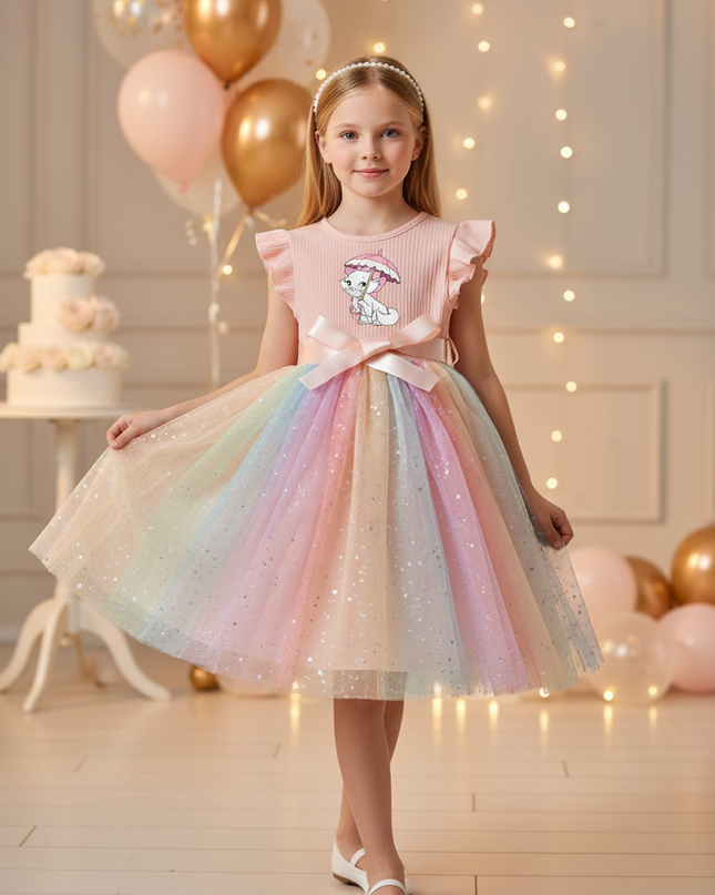 Rosa Prinzessin Kleid Maedchen Tuell - Ansicht 1