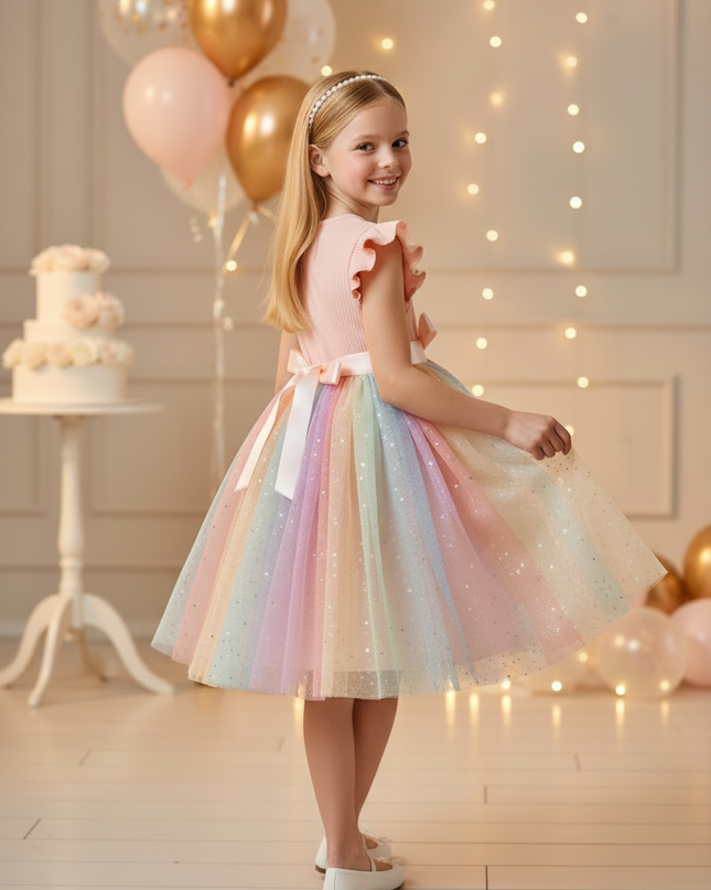 Rosa Prinzessin Kleid Maedchen Tuell - Ansicht 2