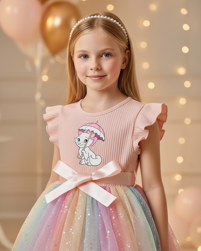 Rosa Prinzessin Kleid Maedchen Tuell - Ansicht 4