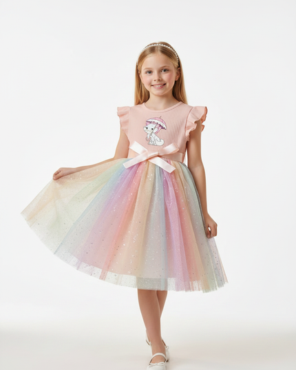 Rosa Prinzessin Kleid Maedchen Tuell - Ansicht 5