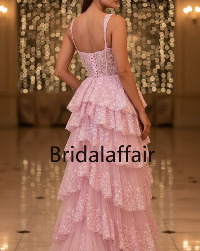 Das rosapink Glitzerkleid lang - Ansicht 2