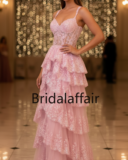Das rosapink Glitzerkleid lang - Ansicht 3