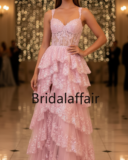 Das rosapink Glitzerkleid lang - Ansicht 4