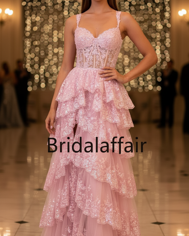 Das rosapink Glitzerkleid lang - Ansicht 4
