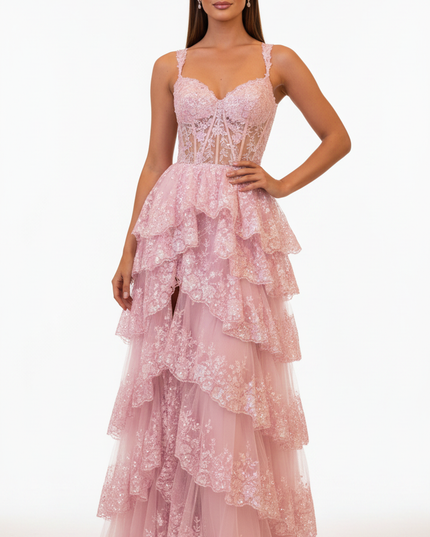 Das rosapink Glitzerkleid lang - Ansicht 5