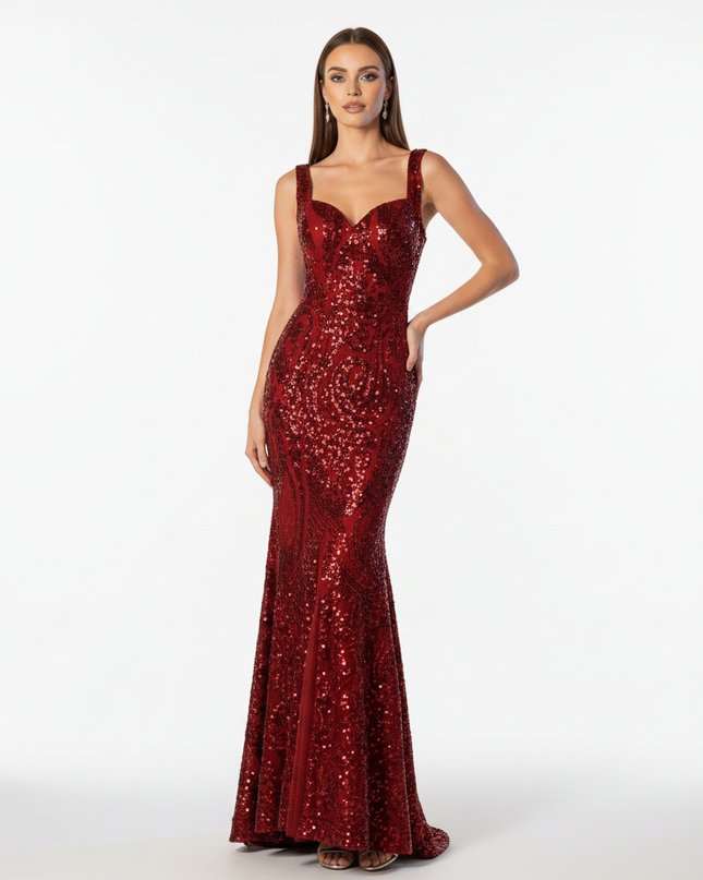Das rote Glitzerkleid aus Baumwolle - Ansicht 5