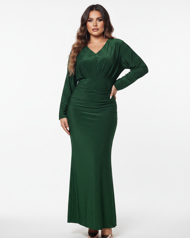 Salbeigruenes Glitzerkleid Plus Size - Ansicht 5