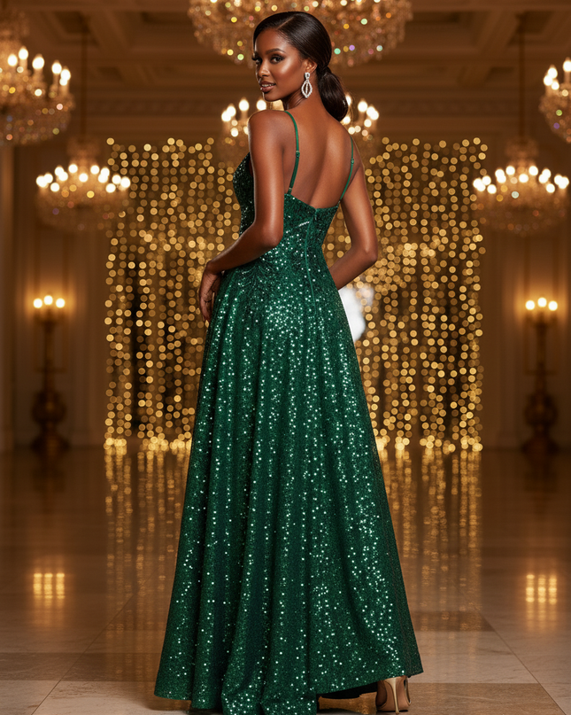Das Schilfgruene Glitzerkleid in Gruen - Ansicht 2