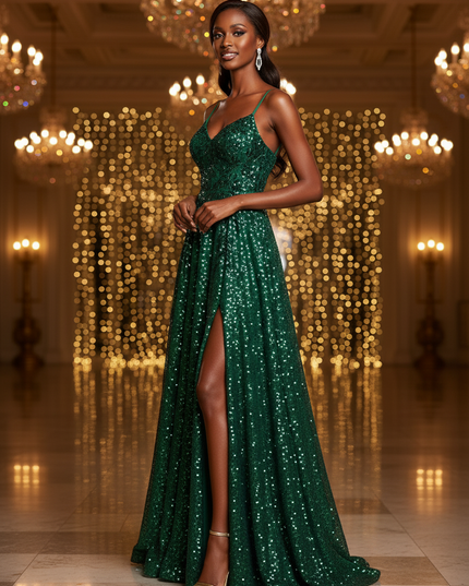 Das Schilfgruene Glitzerkleid in Gruen - Ansicht 3