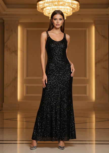 Glitzerkleid mit tiefem Rückenschnitt - Ansicht 1