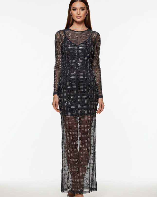 Schwarzes Glitzer Party Kleid - Ansicht 5