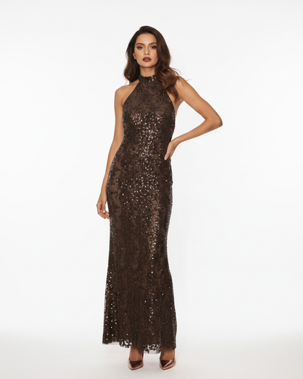 Schwarzes Pailletten Kleid Meerjungfrau - Ansicht 5